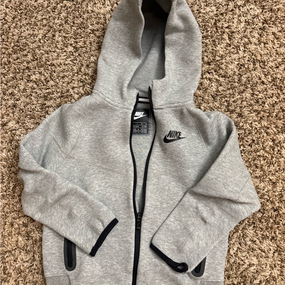 Nike Kids Light Gray Zip-Up Hoodie